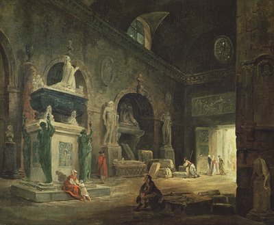 Veduta di una Galleria nel Museo dei Monumenti Francesi da Hubert Robert